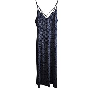 Market & Spruce Navy and White Patterned Maxi Dress